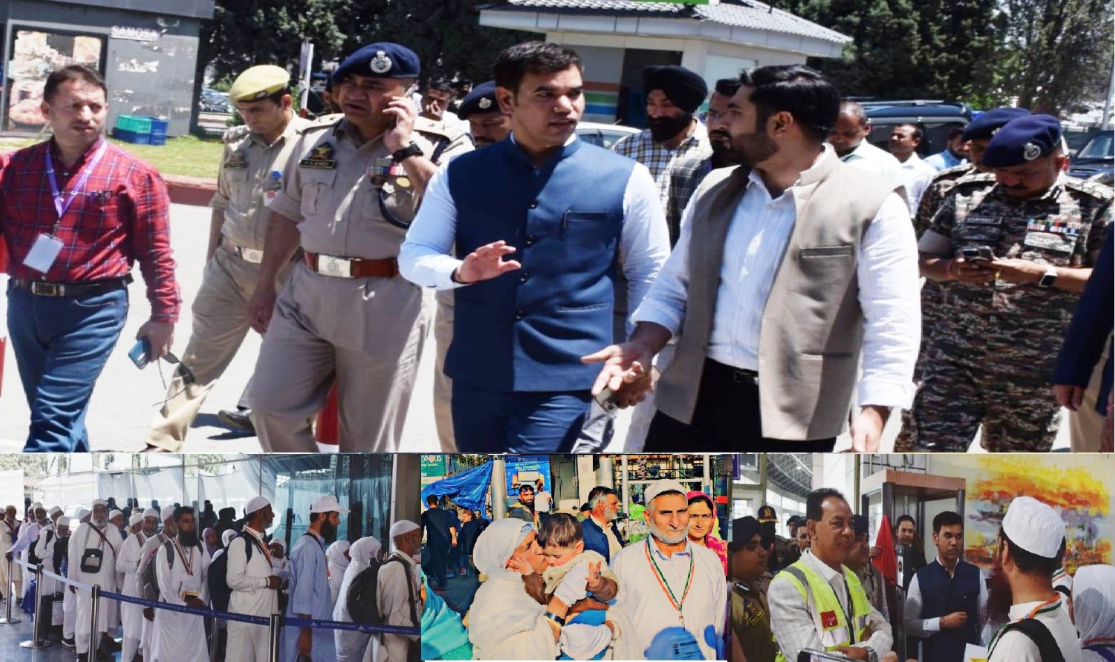 Div Com Kmr, IGP Kashmir Review Departure Arrangements for First Batch of Hajj Pilgrims at Srinagar Airport