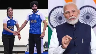 PM Modi Congratulates Manu Bhaker, Sarabjot Singh for Historic Air Pistol Win at Paris Olympics