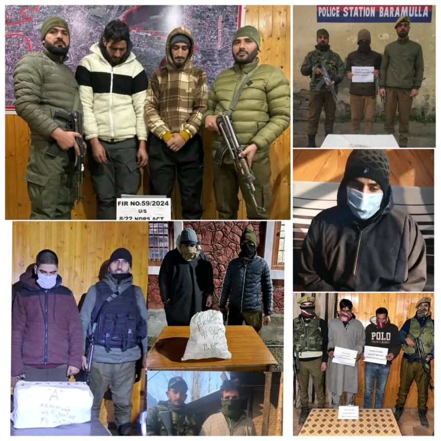Nine Drug Peddlers Across Kashmir; Contraband/psychotropic Substances Recovered